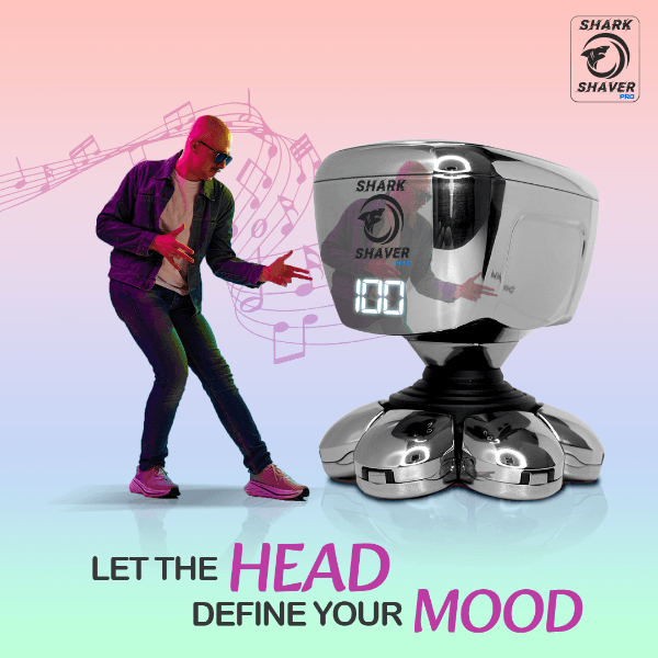Shark Shaver Pro - Platinum Men's Electric Skull Shaver For Head & Face