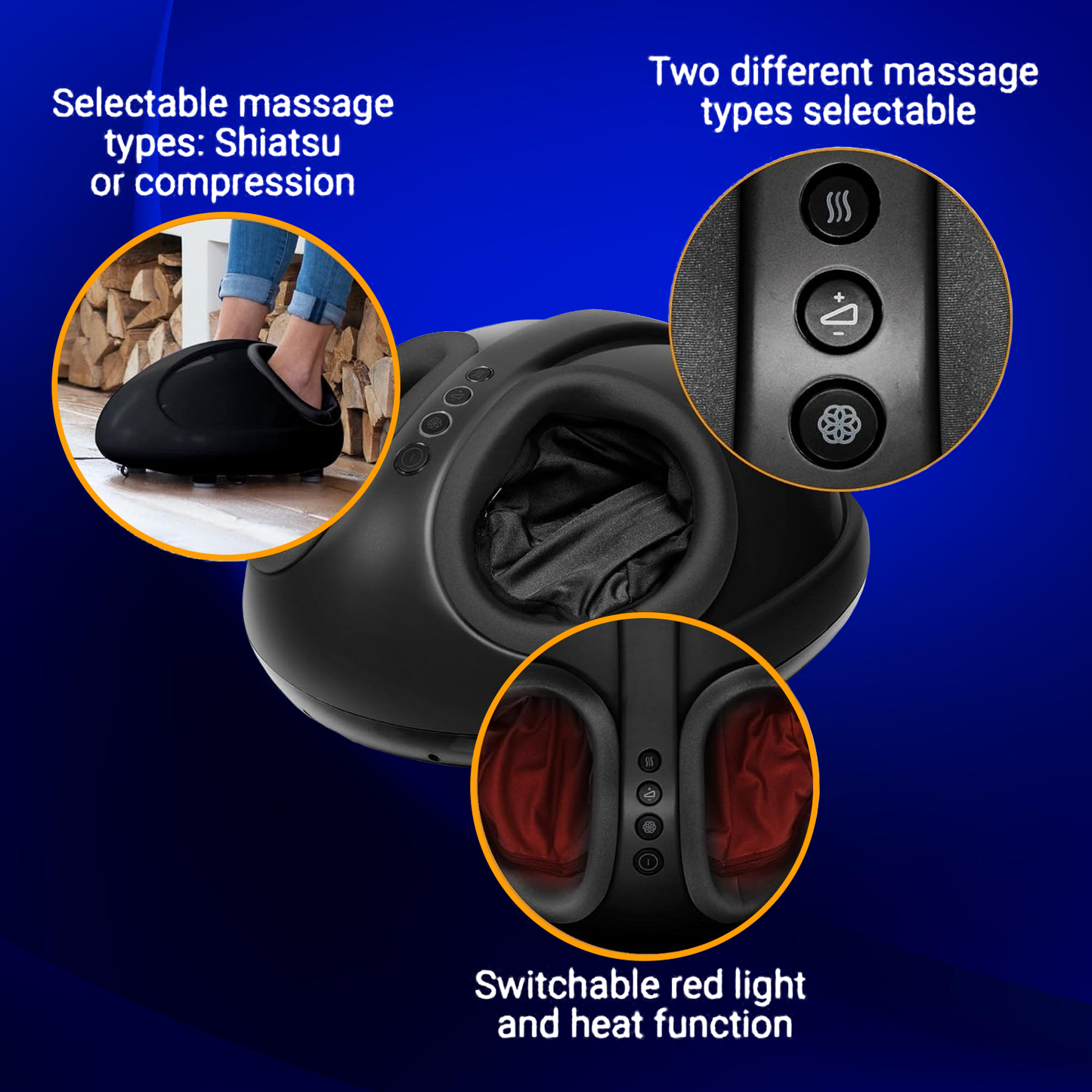 Shiatsu Foot Massager – Deep Kneading Electric Foot Therapy with Heat & Vibration