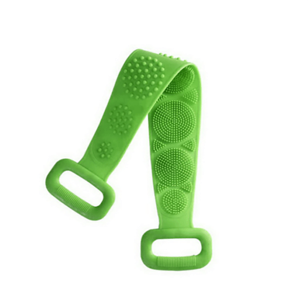 Silicone Bath Body Brush - Silicon Long Body Cleaning Double Sided Back Scrubber Bath Shower Belt Brush UK