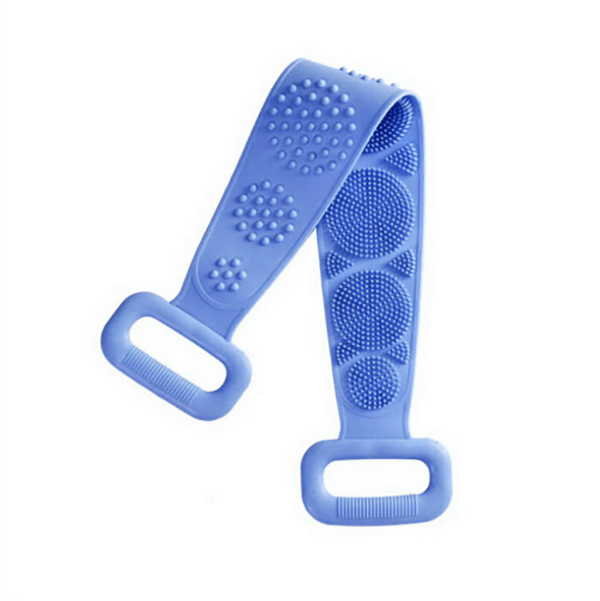 Silicone Bath Body Brush - Silicon Long Body Cleaning Double Sided Back Scrubber Bath Shower Belt Brush UK