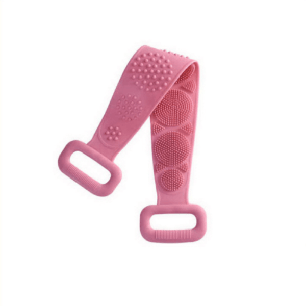 Silicone Bath Body Brush - Silicon Long Body Cleaning Double Sided Back Scrubber Bath Shower Belt Brush UK
