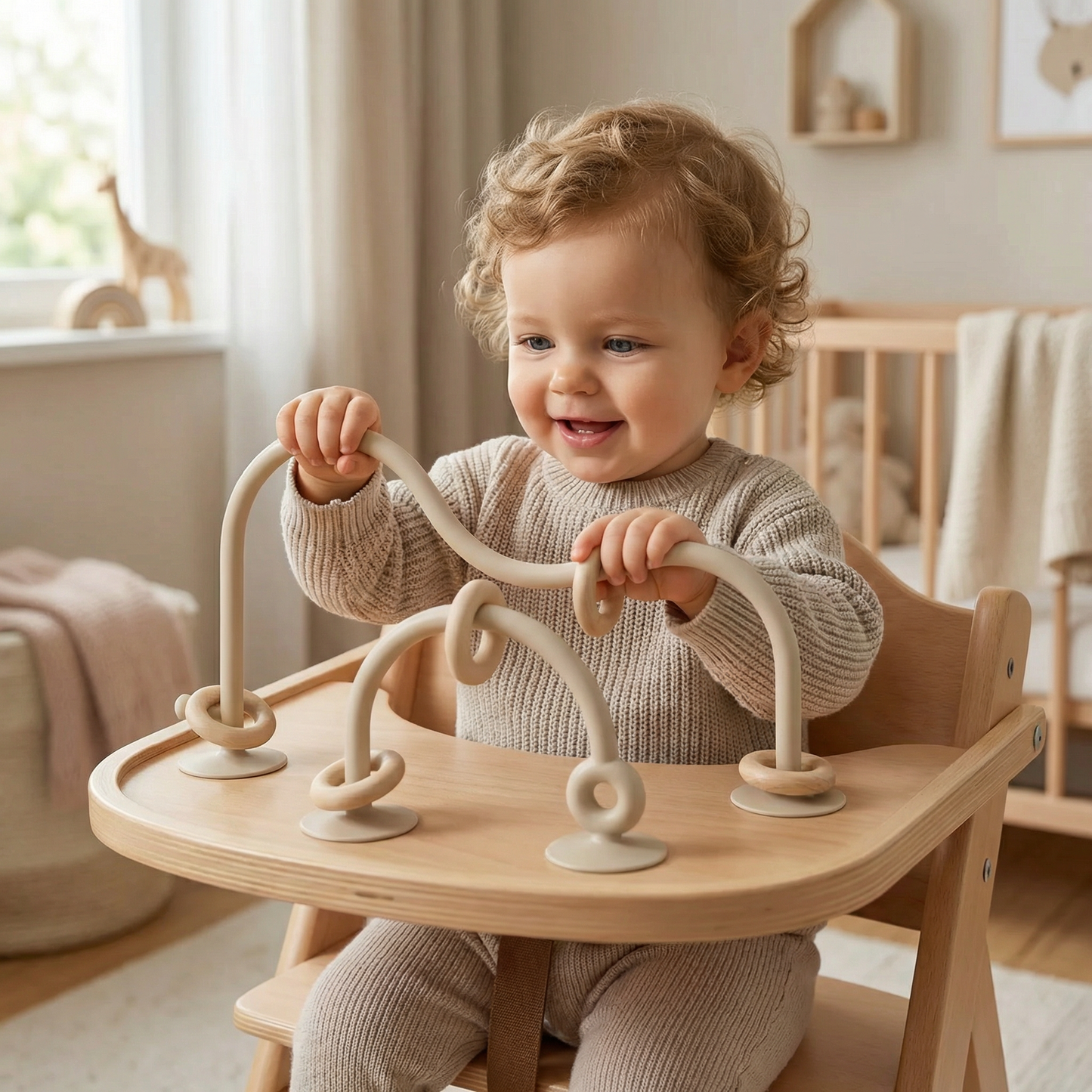 Silicone Baby Activity Toy – Suction Cup Learning Toy for Table & High Chair