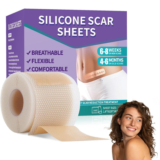 Silicone Scar Sheets - Medical Grade (1.6"x120") Scar Tape Professional Reusable Scar Removal Treatment