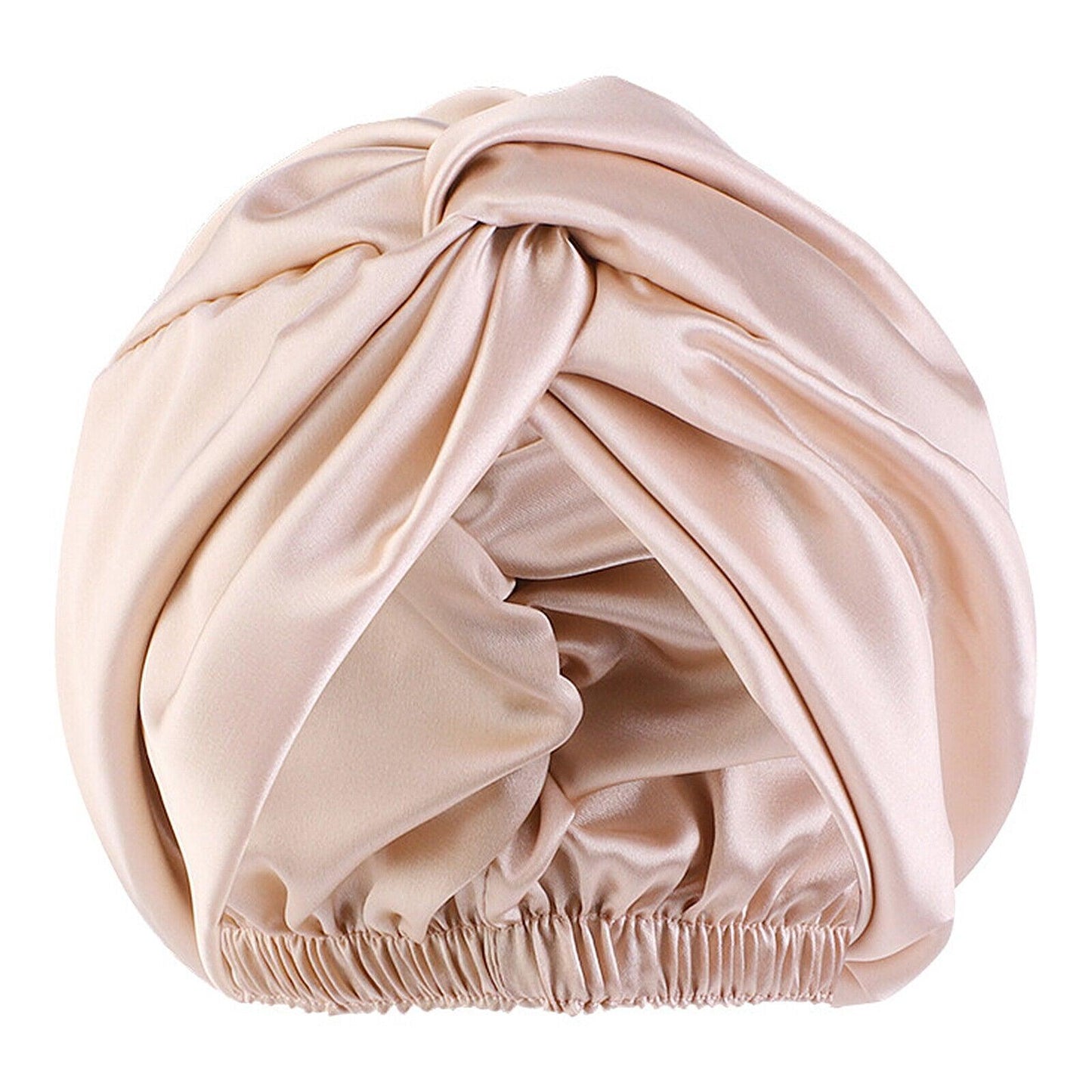 Silk Turban for Sleep - Bonnets For Women Twisted Sleeping Night Cap Pure Silk Hair Wrap Cap