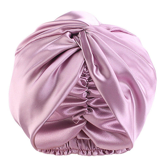 Silk Turban for Sleep - Bonnets For Women Twisted Sleeping Night Cap Pure Silk Hair Wrap Cap