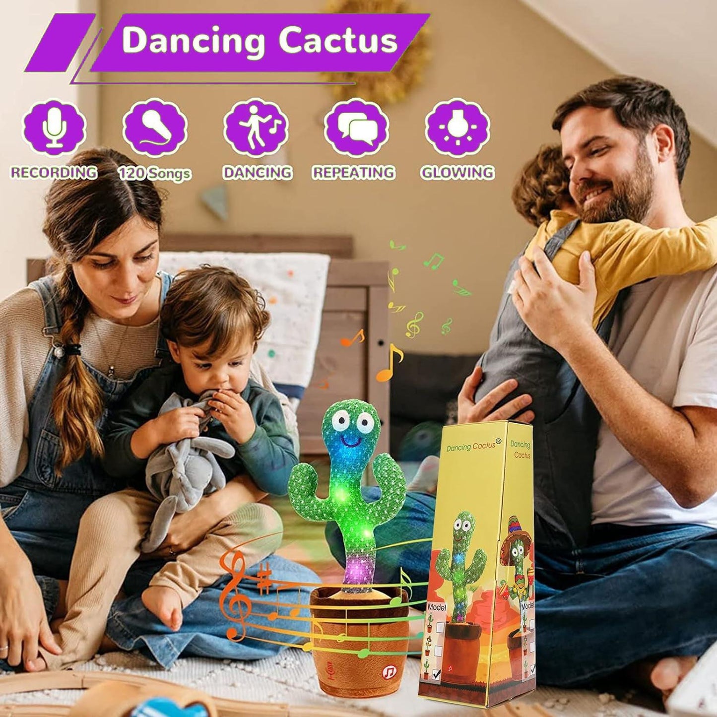 Dancing Cactus Toy - Singing Cactus Repeat What You Say Talking Cactus Toy for Children