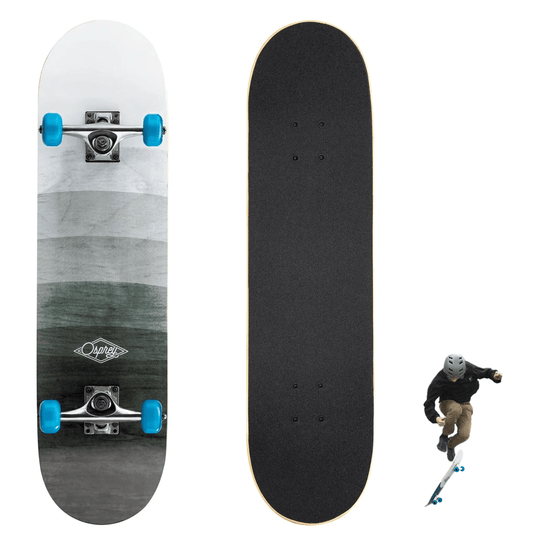 Skateboard for Beginners - 31 x 8 Inch Complete Skateboard, 8-Layer Maple Wood Deck Double Kick Standard Skateboards for Kids, Teens, Adult, Beginner