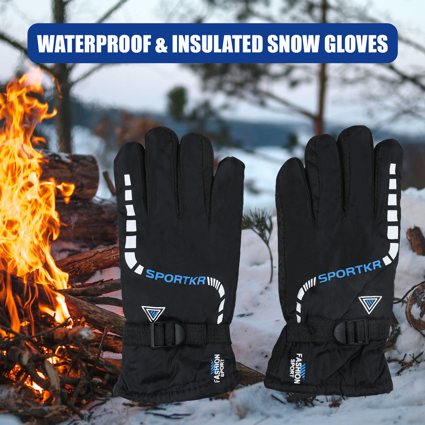 Snow Skiing Equipment Set – Complete Snow Short Skiboard Adjustable Bindings Shoes, Goggles & Gloves