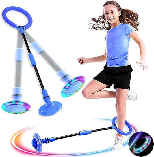 Ankle Ball Toy - Foldable Flash Wheel Skip Ball Fun | Foot Hula Hoop Skipping Rope Outdoor Game