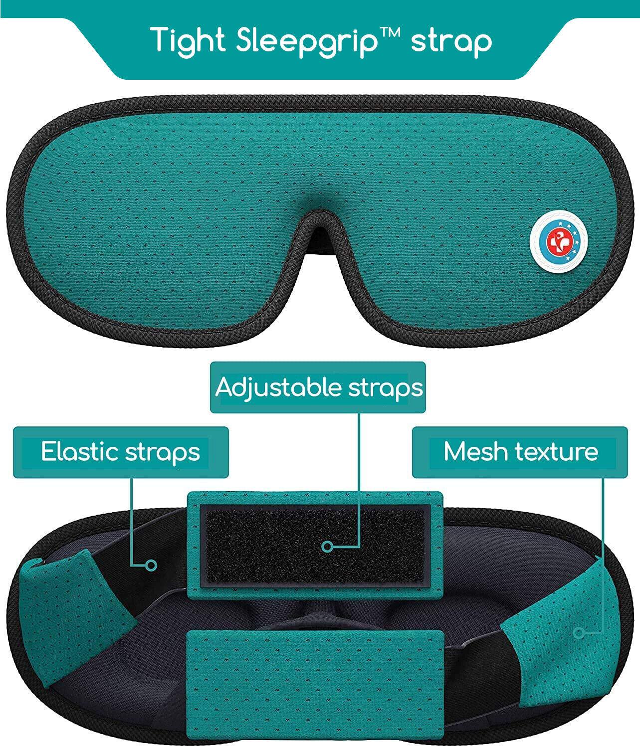 Sleeping Eye Mask - Medi Grade Sleeping Eye Mask Travel Kit 3D 100% Blackout, Ear Plugs, Clip, Bag