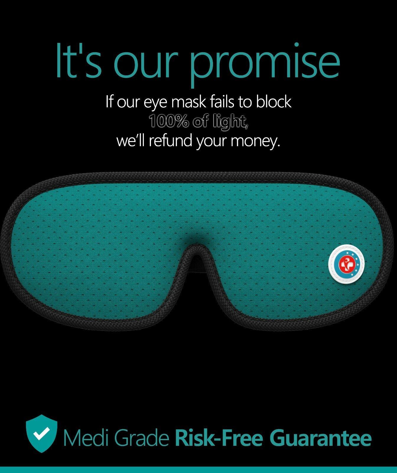 Sleeping Eye Mask - Medi Grade Sleeping Eye Mask Travel Kit 3D 100% Blackout, Ear Plugs, Clip, Bag