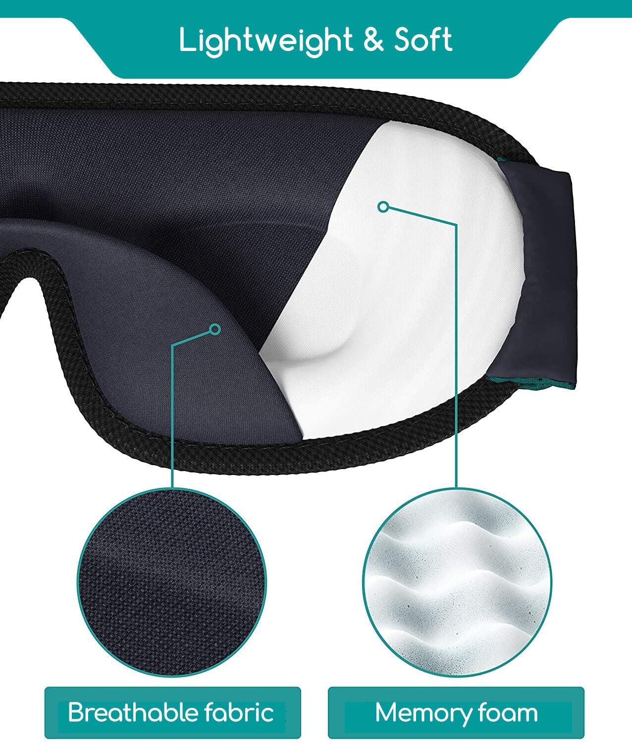 Sleeping Eye Mask - Medi Grade Sleeping Eye Mask Travel Kit 3D 100% Blackout, Ear Plugs, Clip, Bag