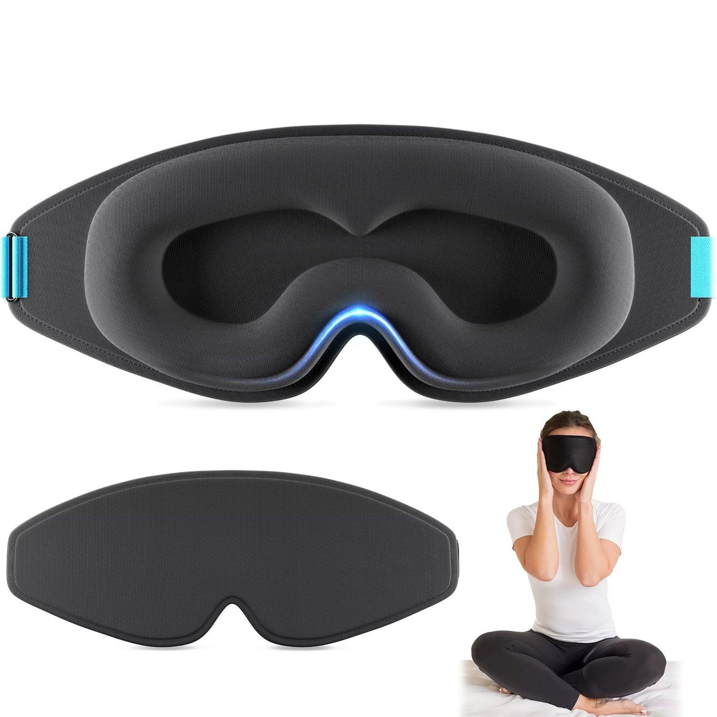 Sleeping Eye Masks - 100% Blackout Sleep Masks For Women & Men Zero Eye Pressure Travel Night Sleep