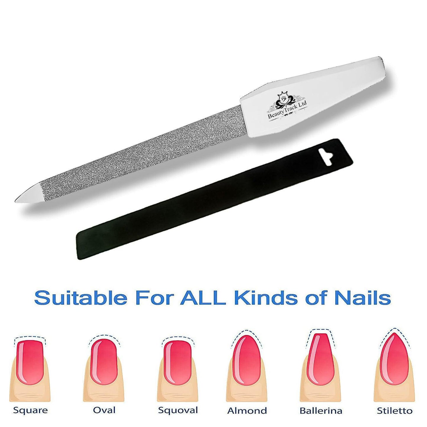 Metal File for Nails - 5" Diamond Dusted Coarse Nail Files Manicure Pedicure Tool Small Metal Nail File