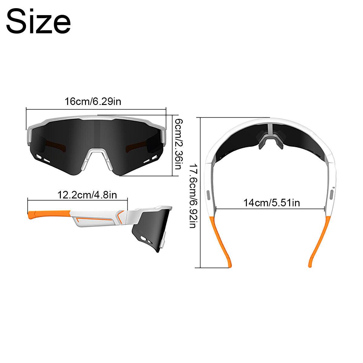 Smart Cycling Glasses - Bluetooth Headset With Sunglass, Cycling Bicycle Smart Glasses Bluetooth Audio Sunglasses / Open Ear Headphones