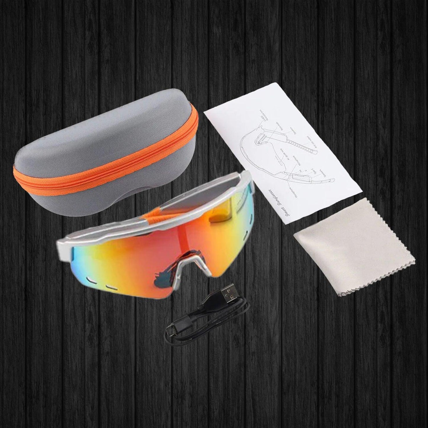 Smart Cycling Glasses - Bluetooth Headset With Sunglass, Cycling Bicycle Smart Glasses Bluetooth Audio Sunglasses / Open Ear Headphones