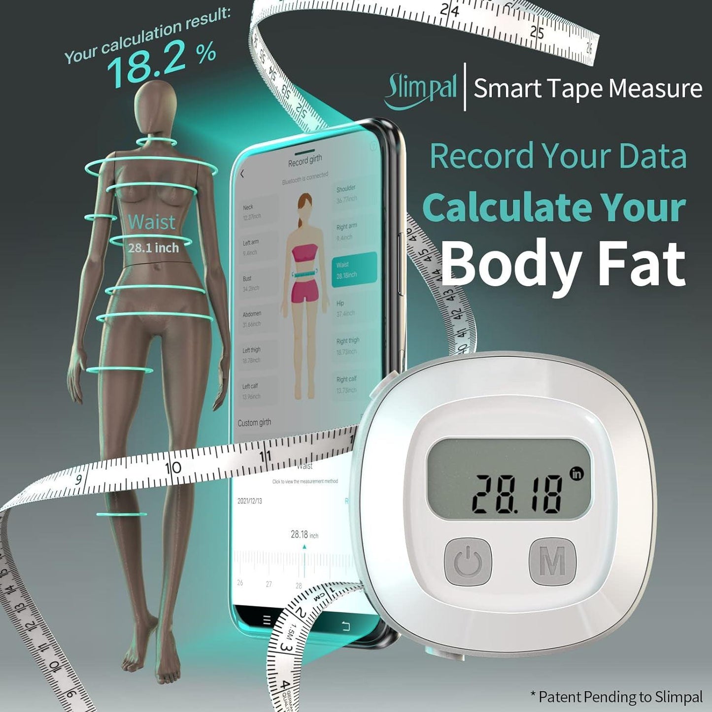 Body Measurements Tape - Body Tape Measure, Tool for Monitoring Body Fat, Measuring Tape for Body