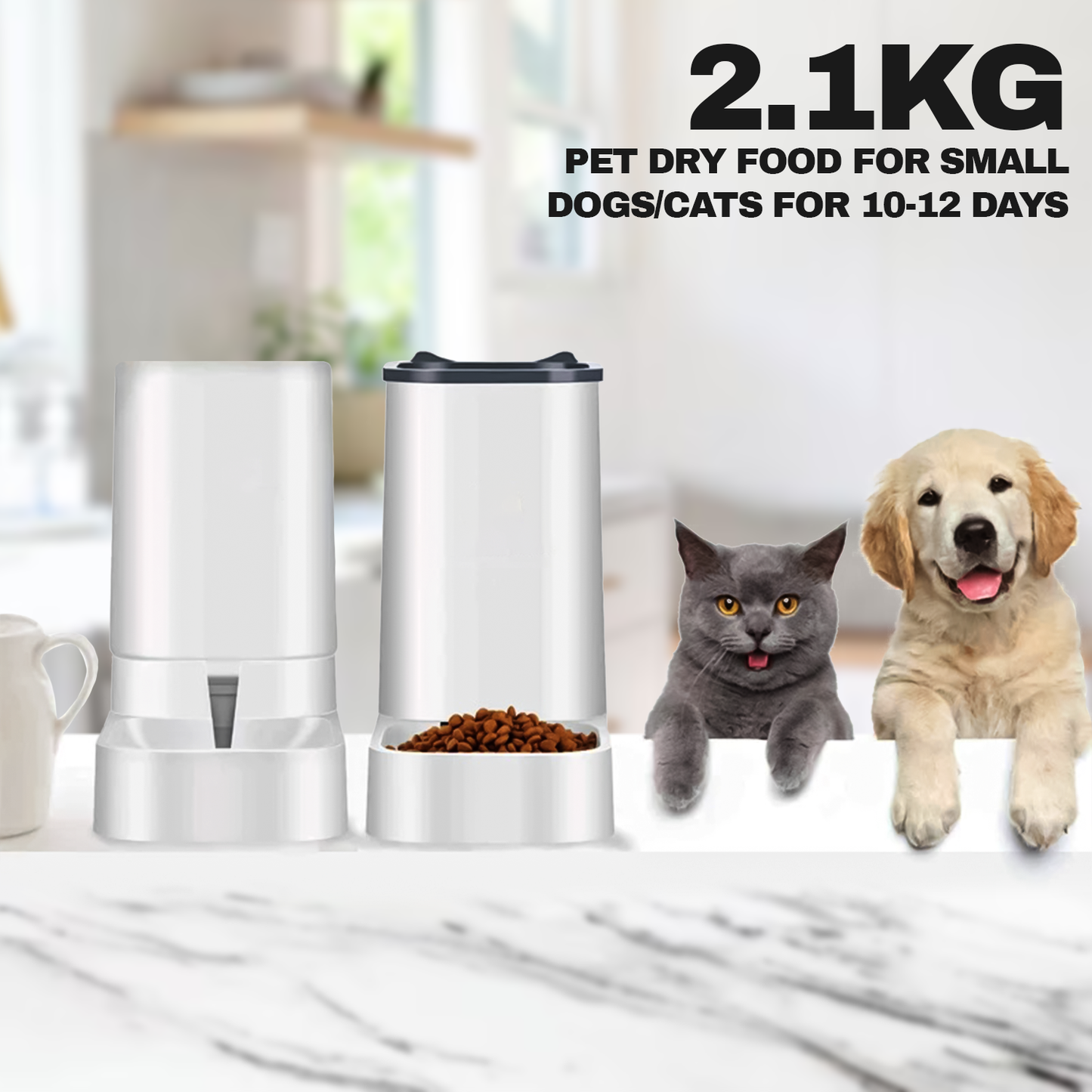 Smart Pet Feeder – 3.8L Automatic Food Dispenser & Water Fountain Drink Bowl for Cats & Dogs