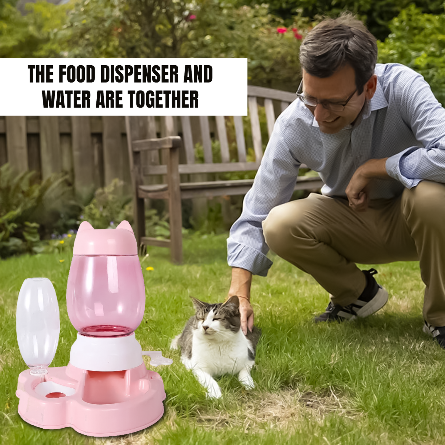 Automatic Pet Food Dispenser – Pet Food Drink Dispenser Dog Cat Large Feeder Water Bowl Dish