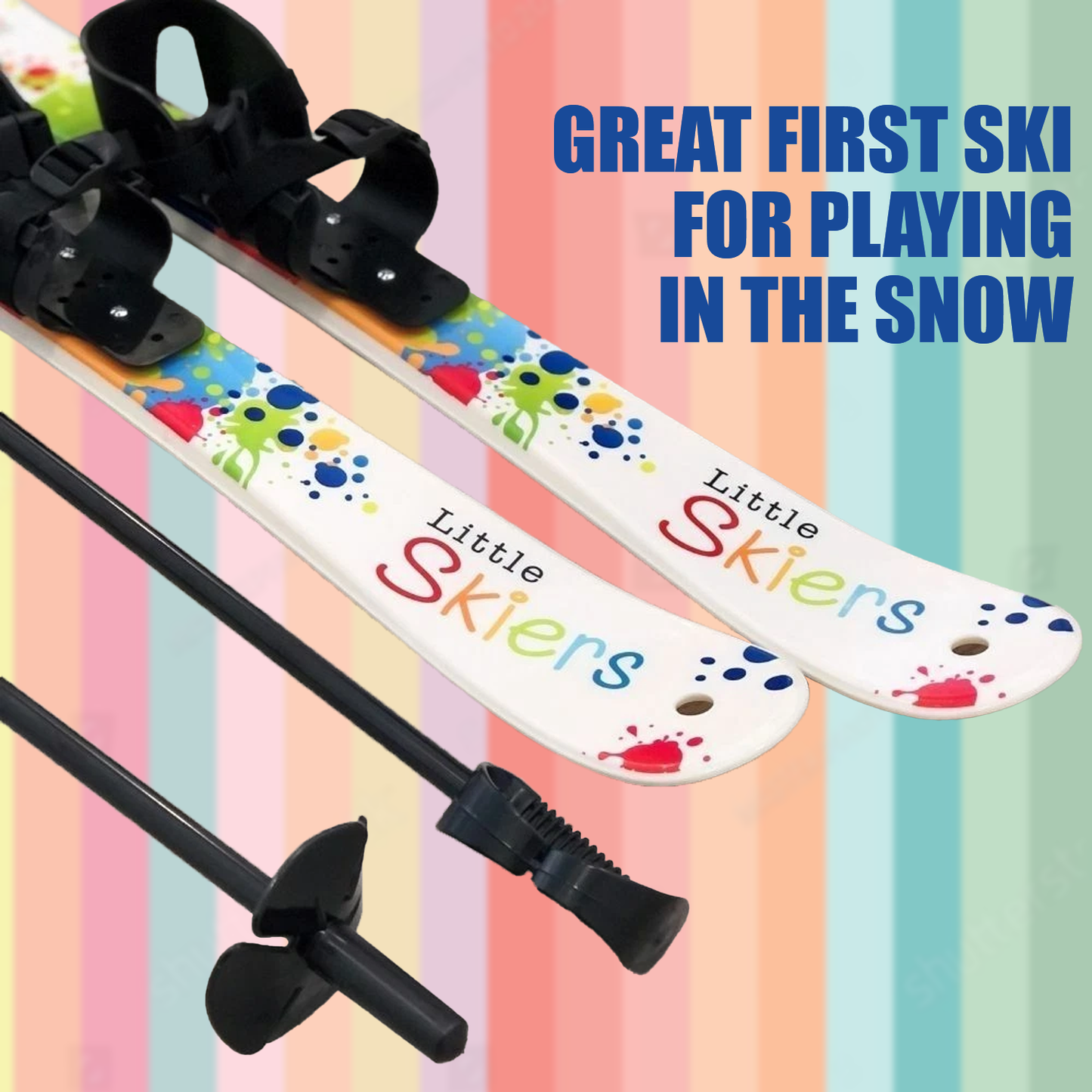 Snow Skis with Poles – Complete Ski Set for Kids Winter Sports Equipment