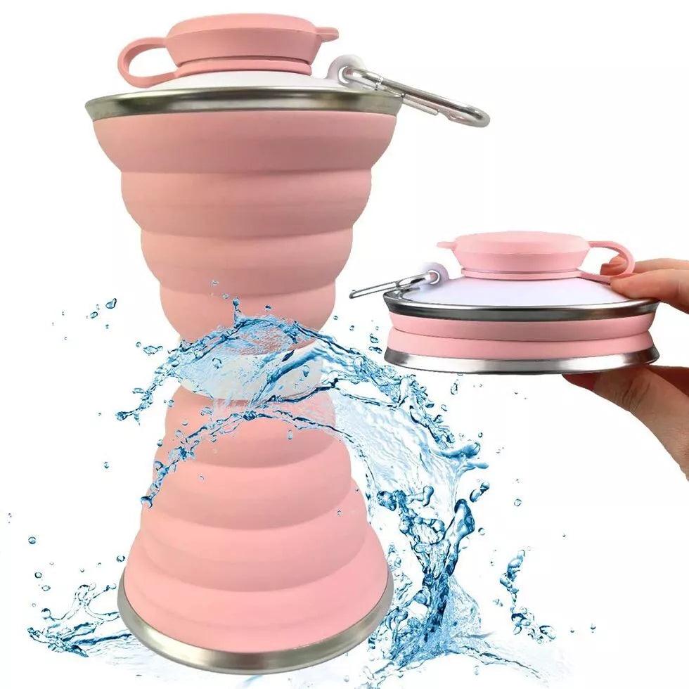Foldable Drink Bottle - 500ml Silicone Water Bottle BPA Free Soft Flask