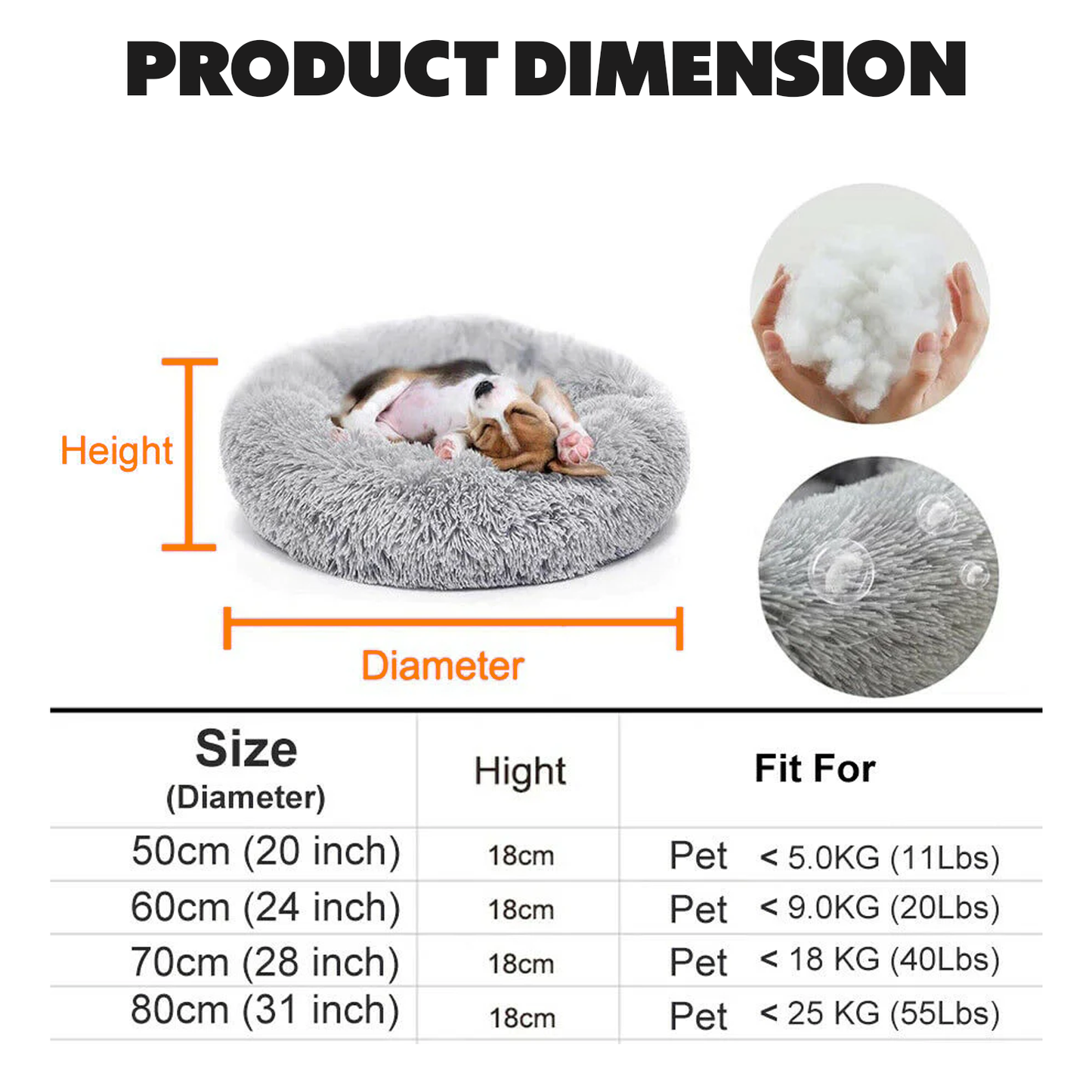 Donut Dog Bed – Anti-Anxiety Round Pet Bed for Cozy Sleep & Joint Support