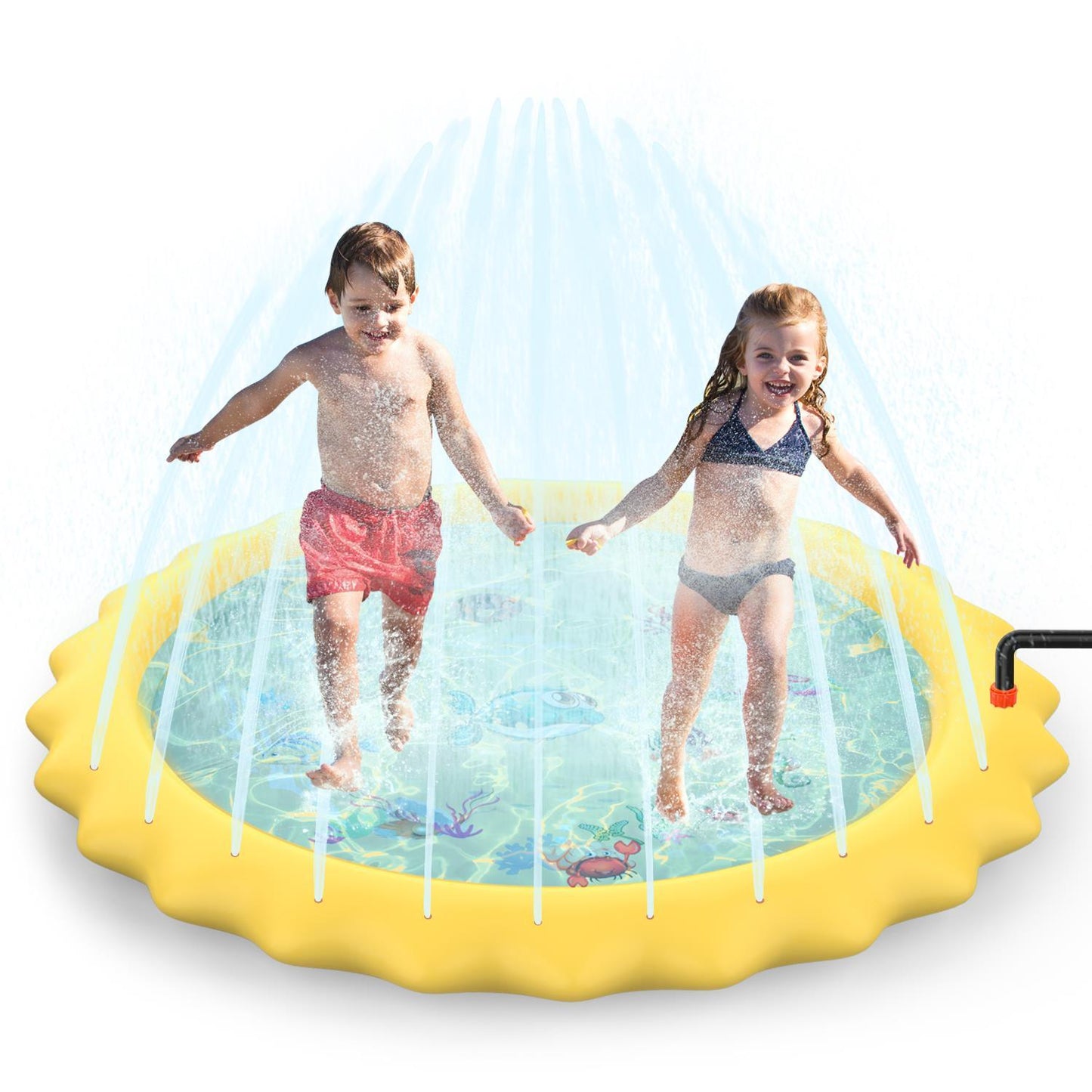 Sprinkler Splash Pad - Outdoor Water Play Sprinklers Large Round Sprinkle Splash Water Play Mat Summer Spray Inflatable for Kids