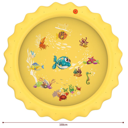 Sprinkler Splash Pad - Outdoor Water Play Sprinklers Large Round Sprinkle Splash Water Play Mat Summer Spray Inflatable for Kids