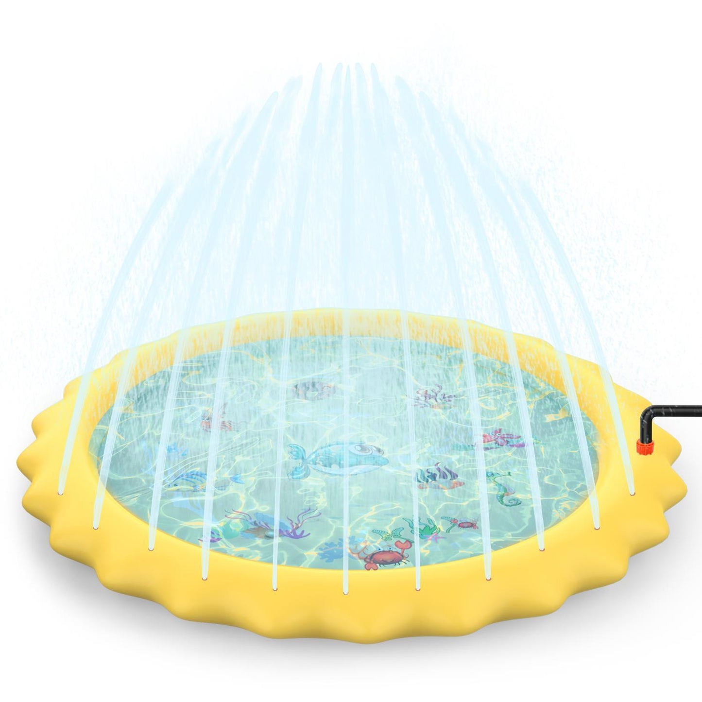 Sprinkler Splash Pad - Outdoor Water Play Sprinklers Large Round Sprinkle Splash Water Play Mat Summer Spray Inflatable for Kids