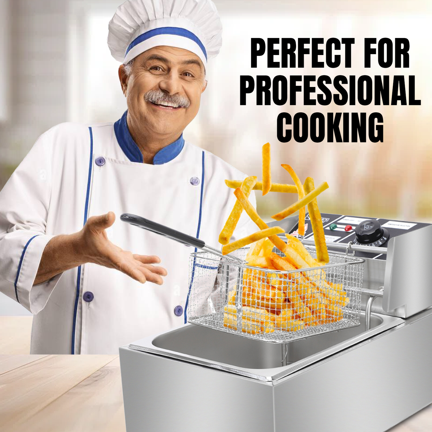 Electric Deep Frying Machine – 6L Oil Capacity Stainless Steel Fryer with Adjustable Temperature