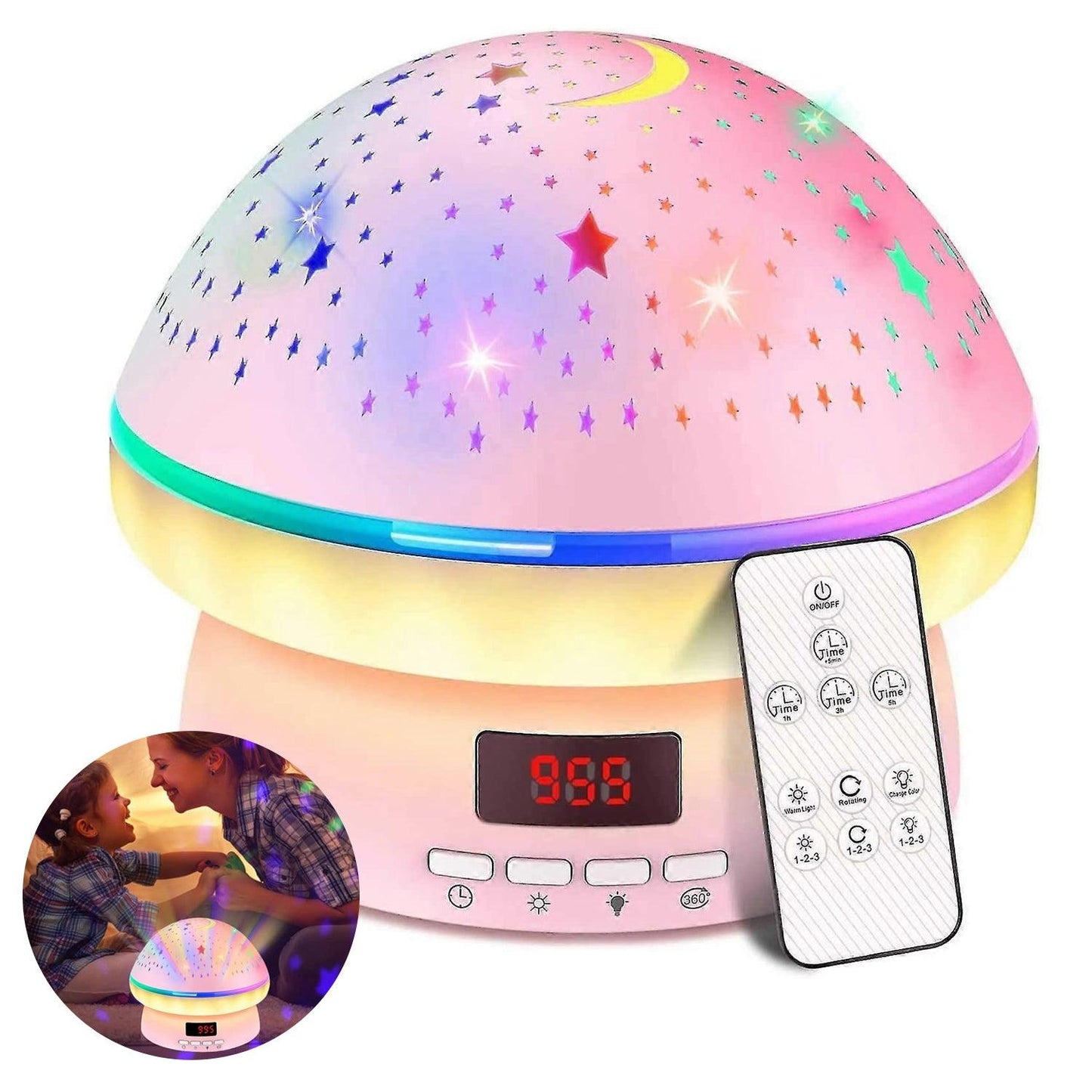 Stars Light Projector - Timer Rotation Star Projector Night Light for Kids Xmas Stocking Fillers