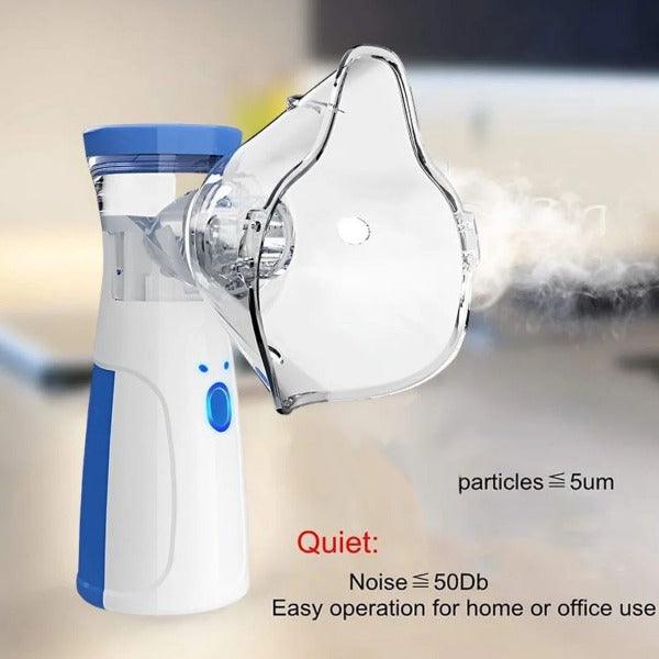 Portable Steam Inhaler - Adjustable Silent Nebuliser with 2 Masks (1 Big + 1 Small) & Mouthpiece