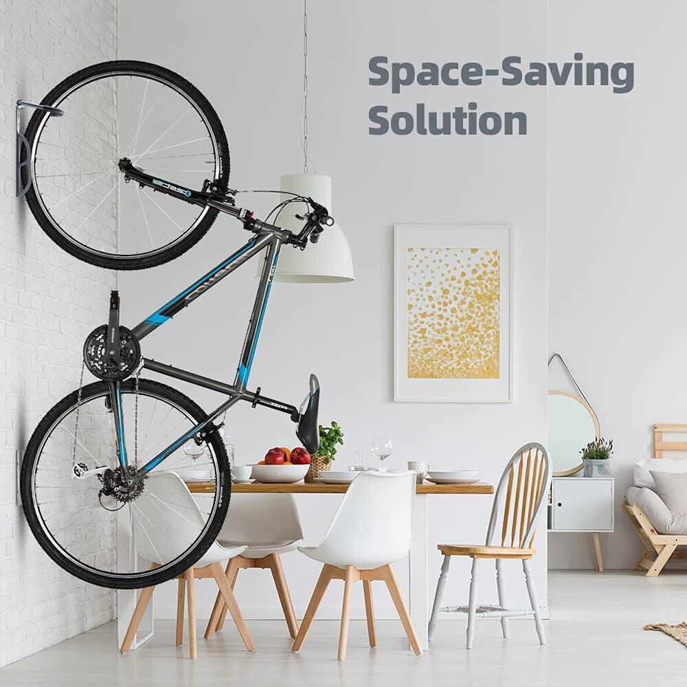 Best Bike Wall Mount - 4x Steel Bike Rack Stand Storage Wall Mounted Hook Hanger Bicycle Holder Hanging