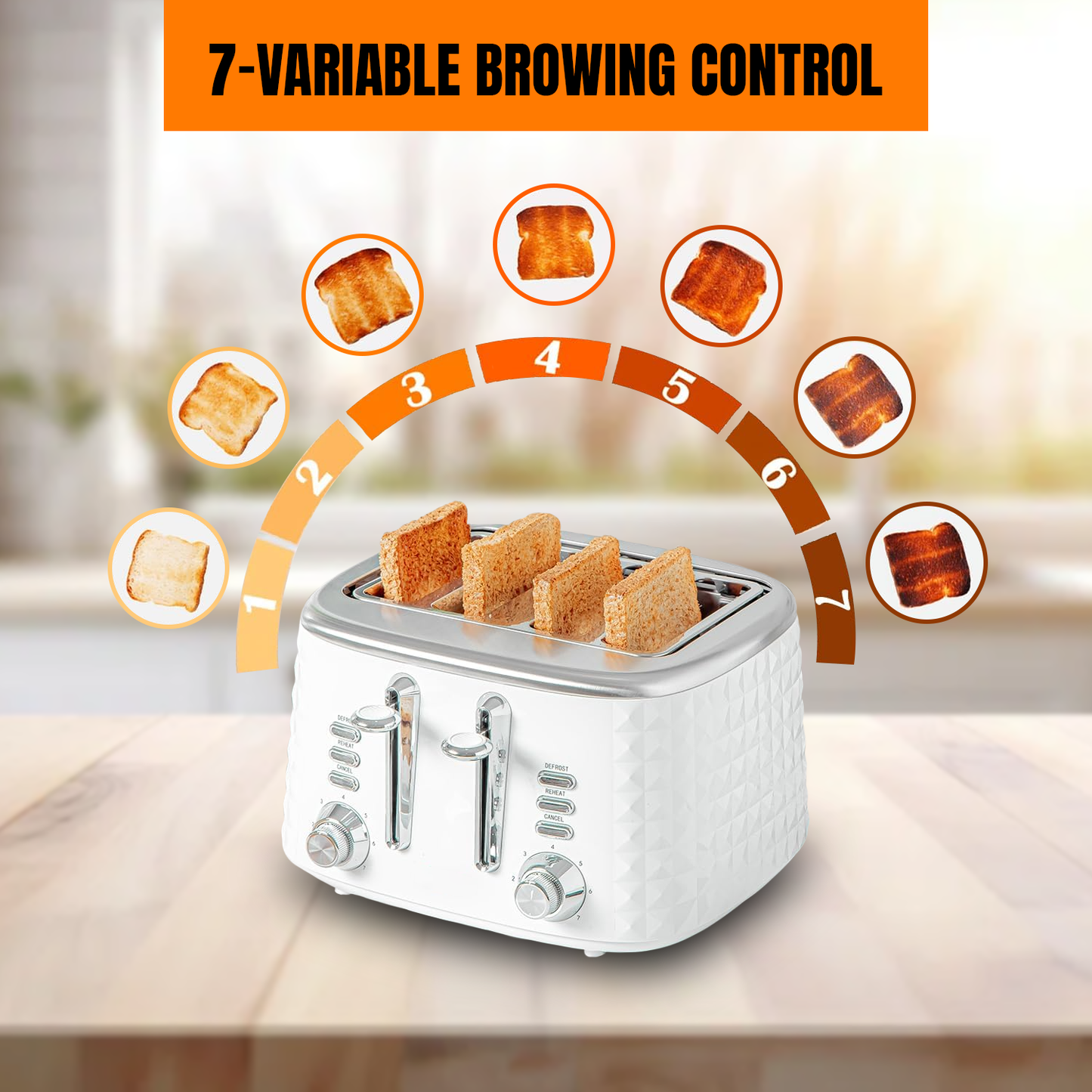 Four Slice Toaster and Kettle Set – Stylish Stainless Steel Breakfast Set with Fast Boil & Browning Control