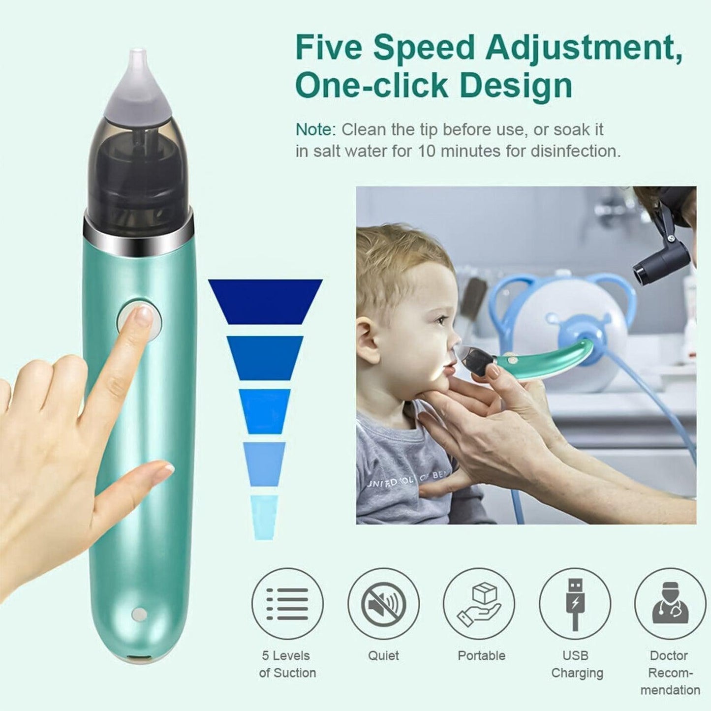 Electronic Nasal Aspirator - Electric Nasal Aspirator Boots - Electric Vacuum Sucker Nose Cleaner For Baby Nasal Aspirator Nose Snot Cleaner