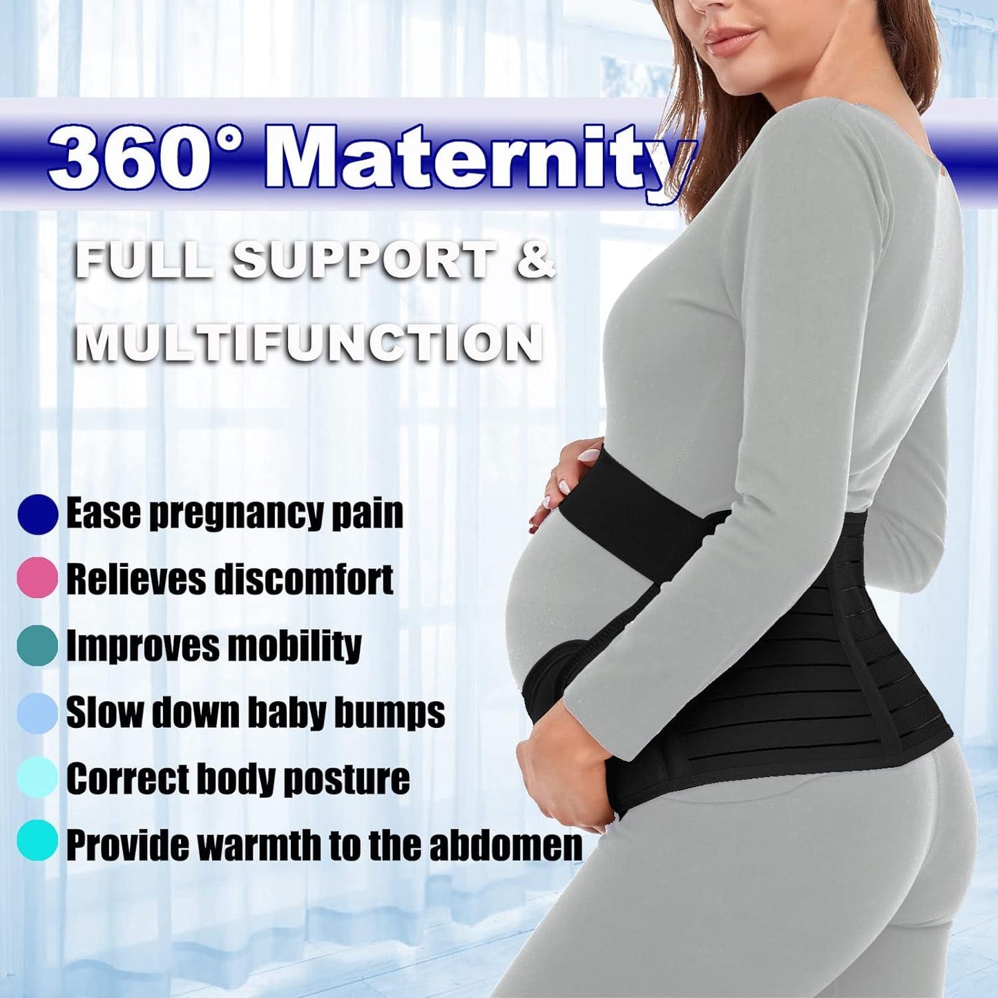 Bump Support Bands - Pregnancy Maternity Belt Lumbar Back Support Waist Band Belly Bump Brace Strap