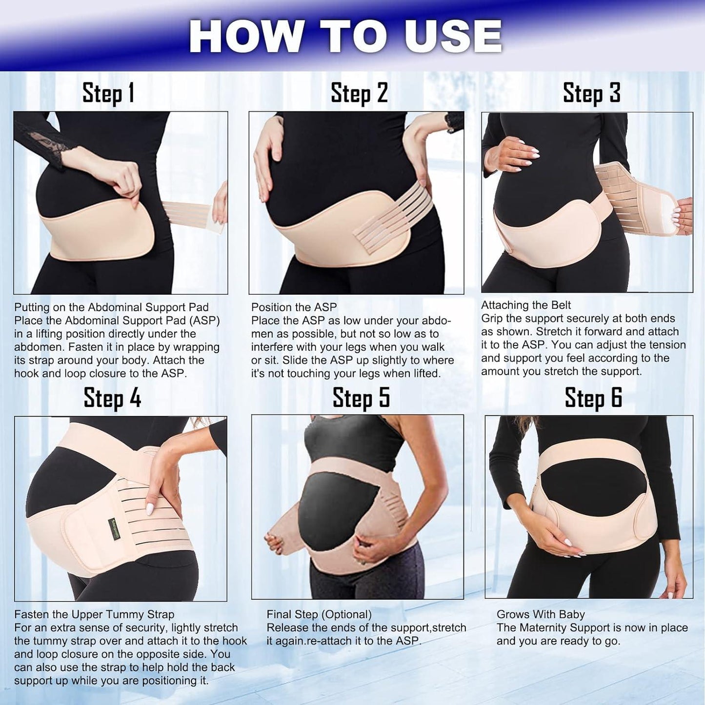 Bump Support Bands - Pregnancy Maternity Belt Lumbar Back Support Waist Band Belly Bump Brace Strap