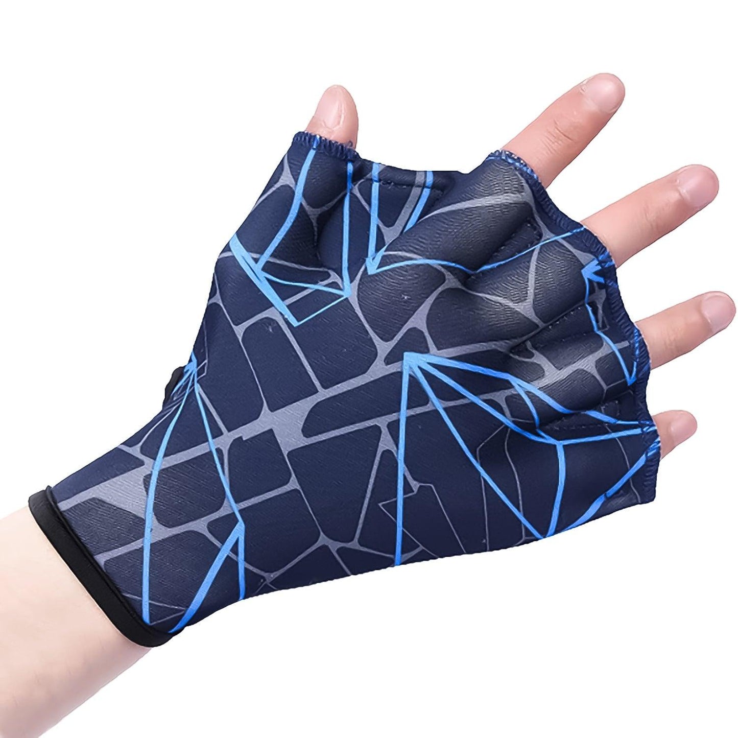 Swimming Hand Paddles - 1 Pair Swim Hand Fins Flippers Finger Webbed Gloves Water Sports Gloves