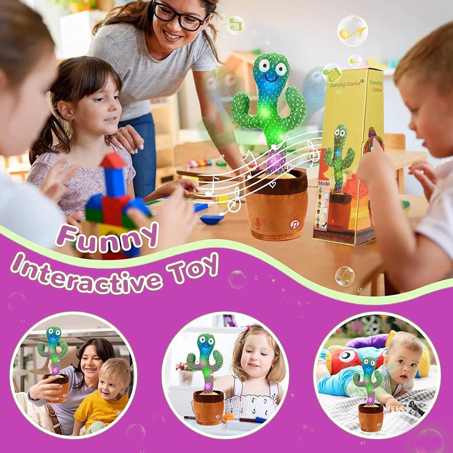 Dancing Cactus Toy - Singing Cactus Repeat What You Say Talking Cactus Toy for Children