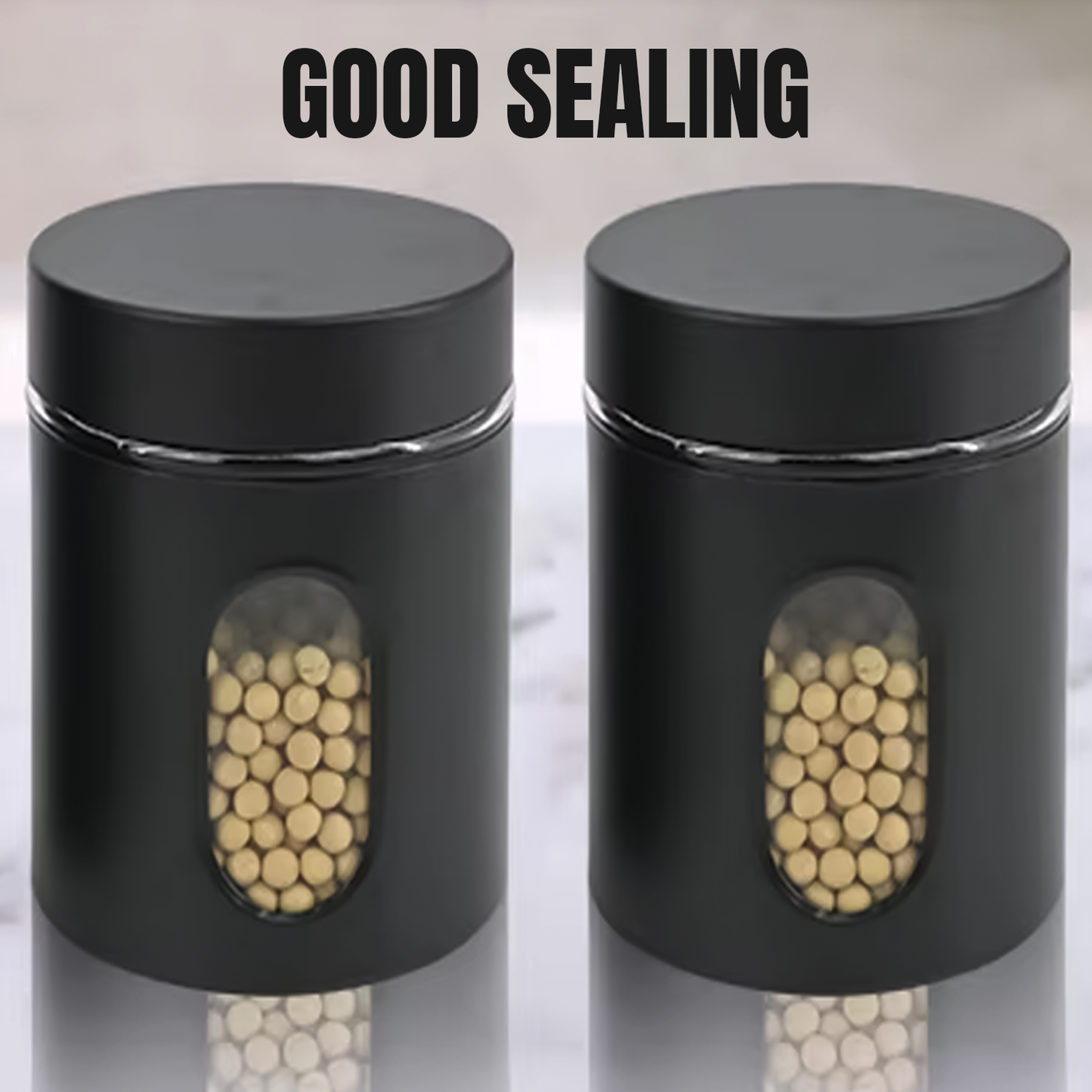 Tea Coffee Sugar Jars – Modern Storage Containers Set for Kitchen Counter Organization