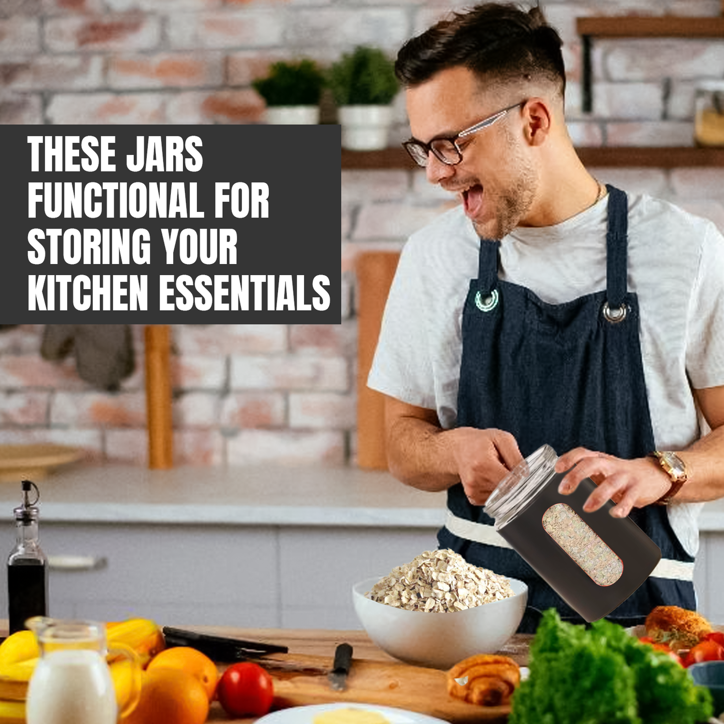 Tea Coffee Sugar Jars – Modern Storage Containers Set for Kitchen Counter Organization
