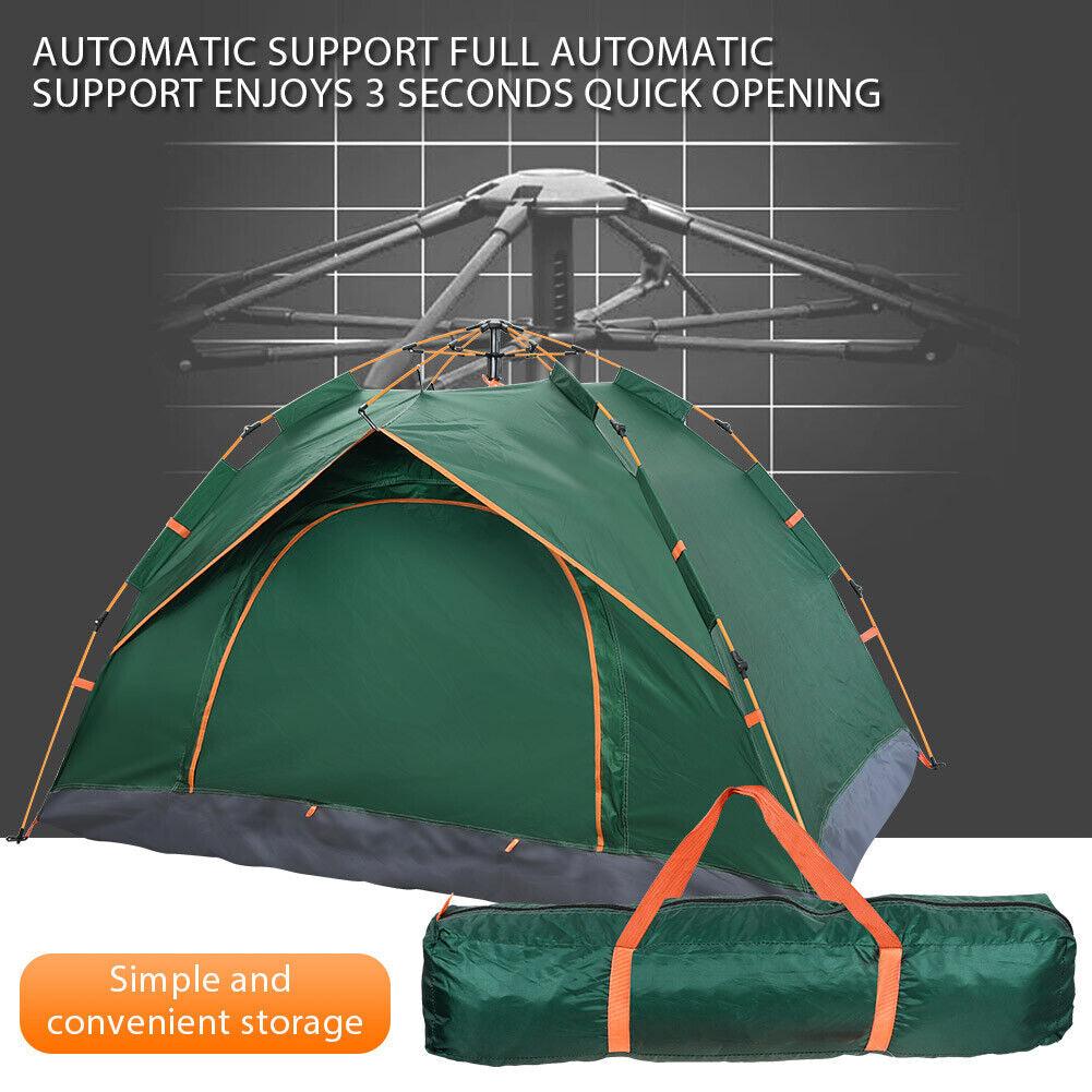 Automatic Pop-up Tent - 2-3 Man Instant Double Layer Pop up Camping Tent Waterproof Outdoor UK