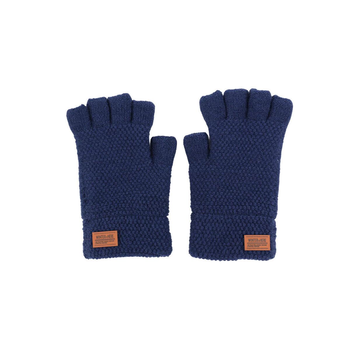 Gloves Without Fingertips - Thermal Fingerless Gloves Mens Womens Knitted Warm Winter Half Finger Mittens