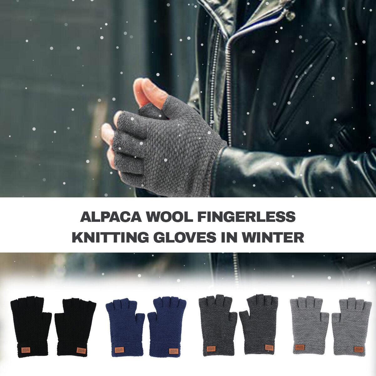 Gloves Without Fingertips - Thermal Fingerless Gloves Mens Womens Knitted Warm Winter Half Finger Mittens