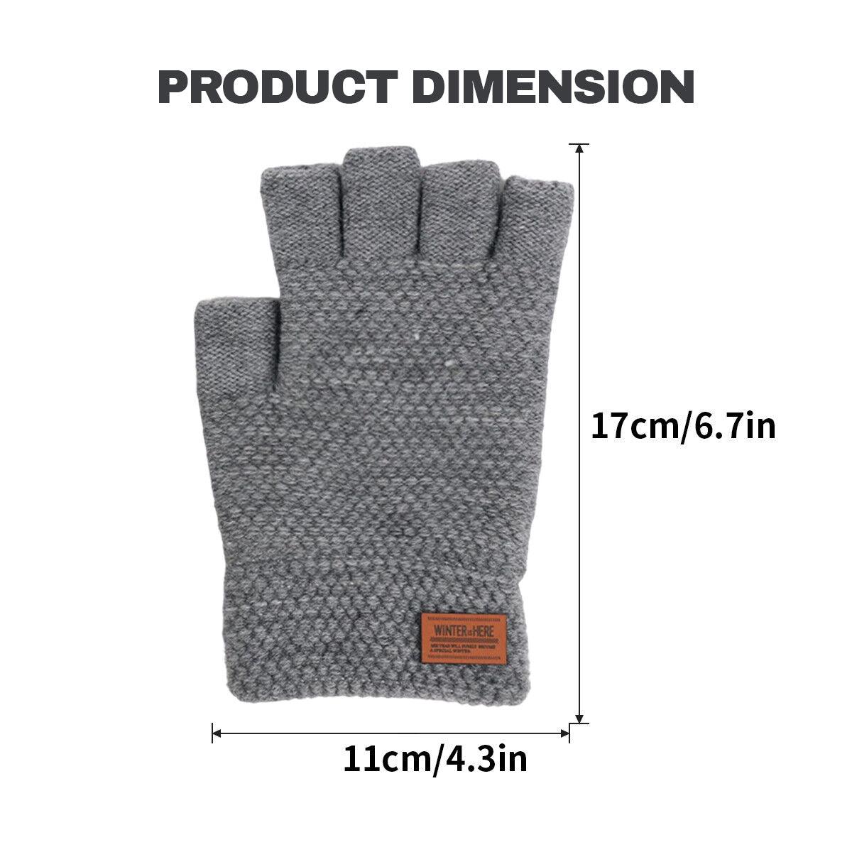 Gloves Without Fingertips - Thermal Fingerless Gloves Mens Womens Knitted Warm Winter Half Finger Mittens