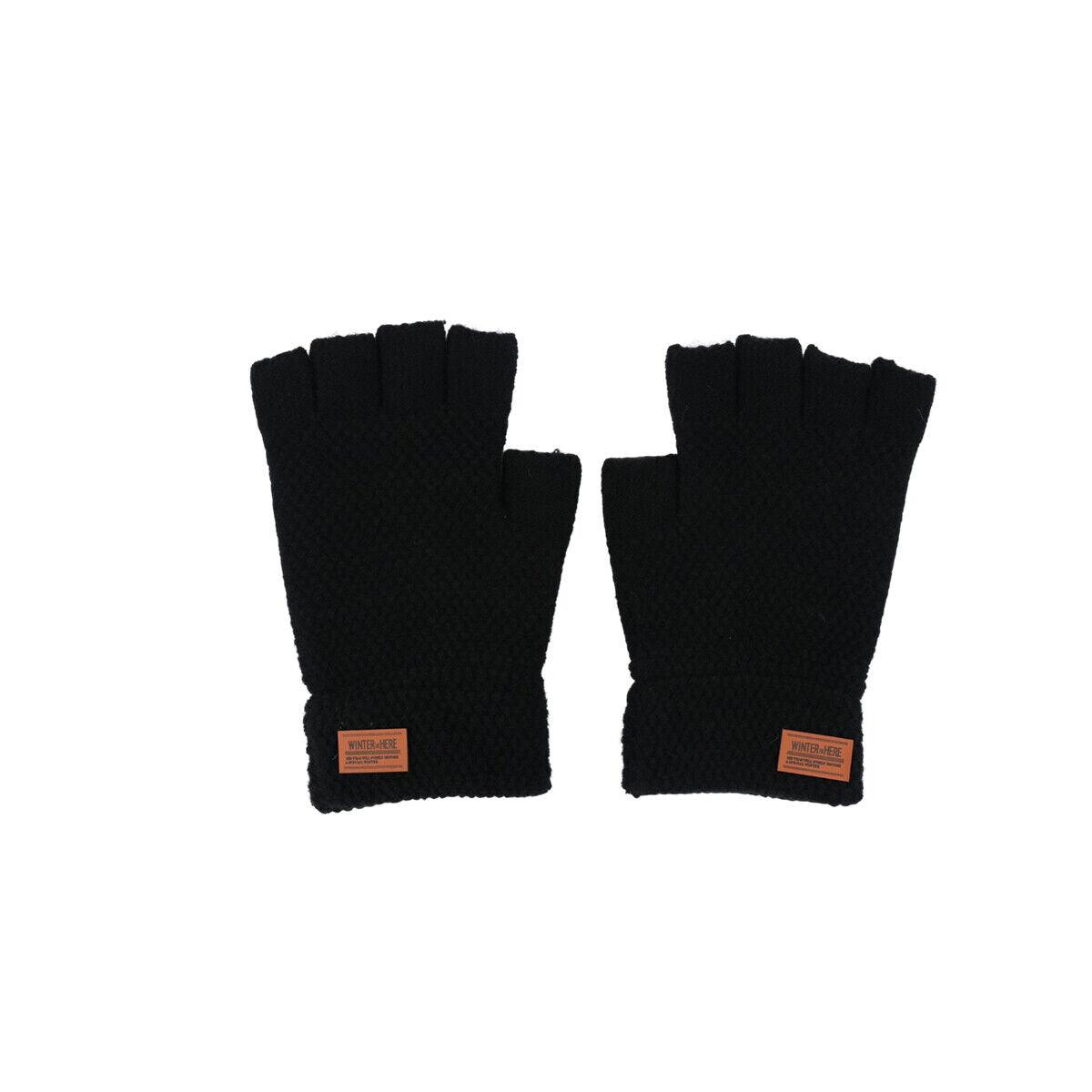 Gloves Without Fingertips - Thermal Fingerless Gloves Mens Womens Knitted Warm Winter Half Finger Mittens