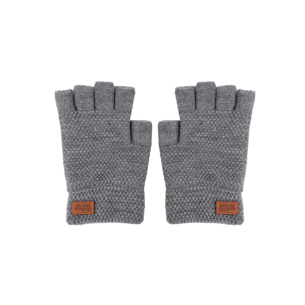 Gloves Without Fingertips - Thermal Fingerless Gloves Mens Womens Knitted Warm Winter Half Finger Mittens