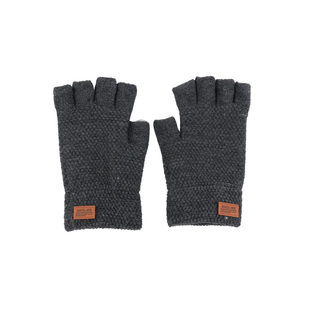 Gloves Without Fingertips - Thermal Fingerless Gloves Mens Womens Knitted Warm Winter Half Finger Mittens