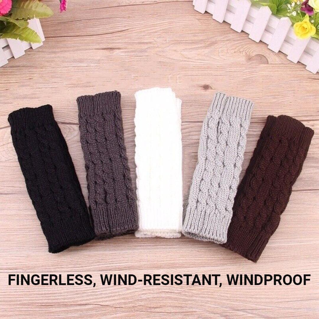 Thermal Fingerless Gloves - Women Wrist Arm Knitted Mitten Long Winter Hand Warmer Fingerless Ladies Gloves