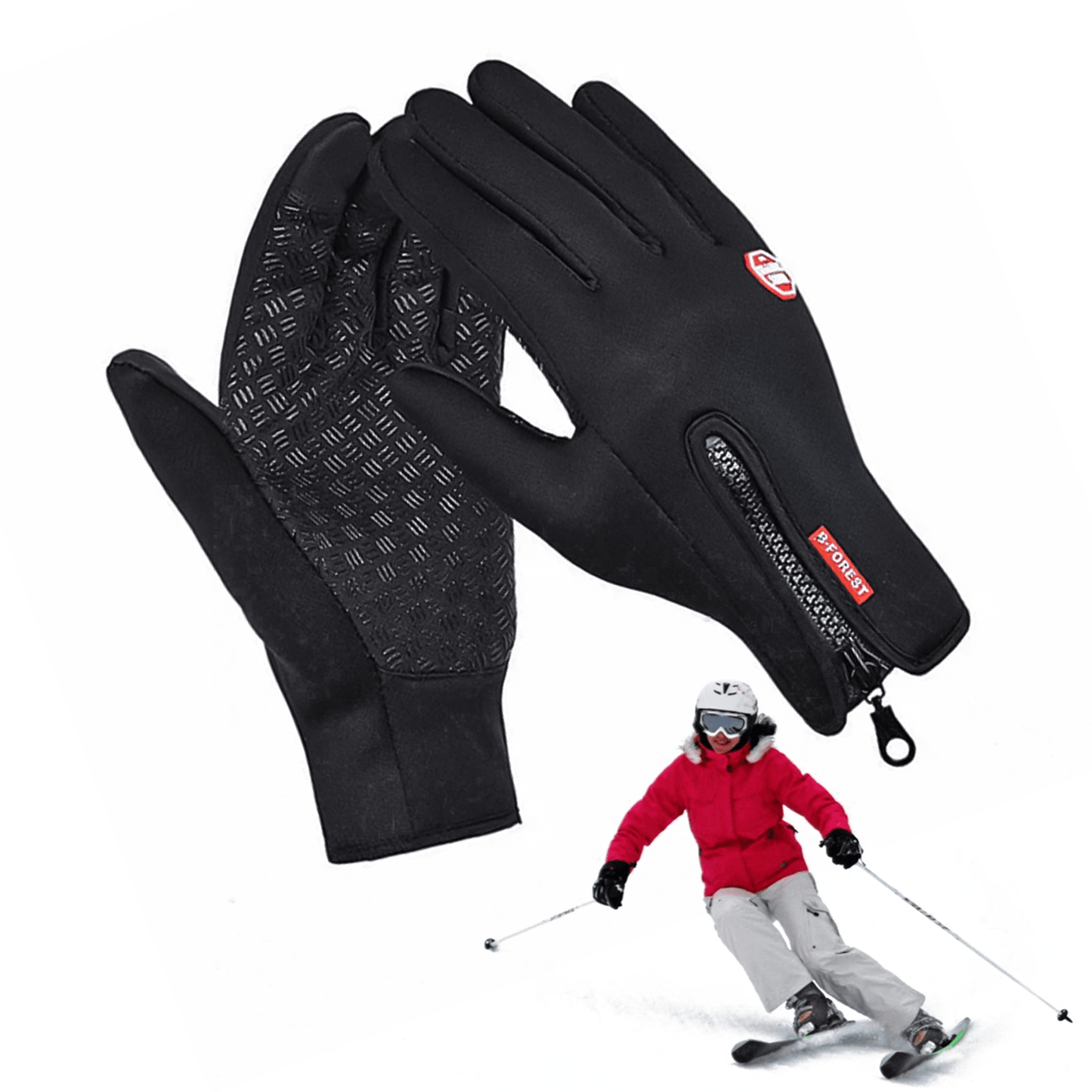 Thermal Waterproof Gloves - Winter Warm Windproof Fleece Lined Thermal Touch Screen Gloves